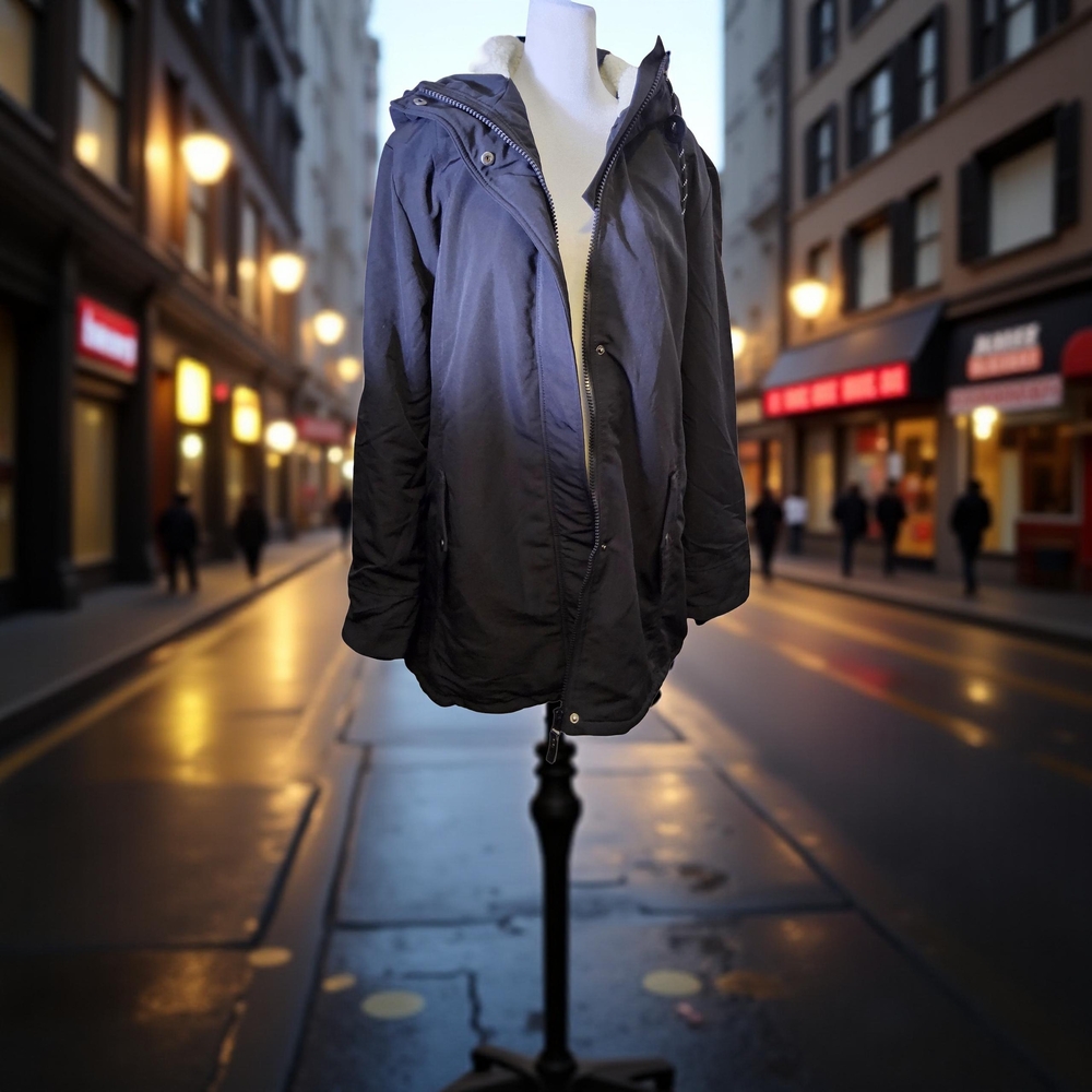 New Size 2X Agnes Orinda Women's Charcoal Plus Size Hooded Coat